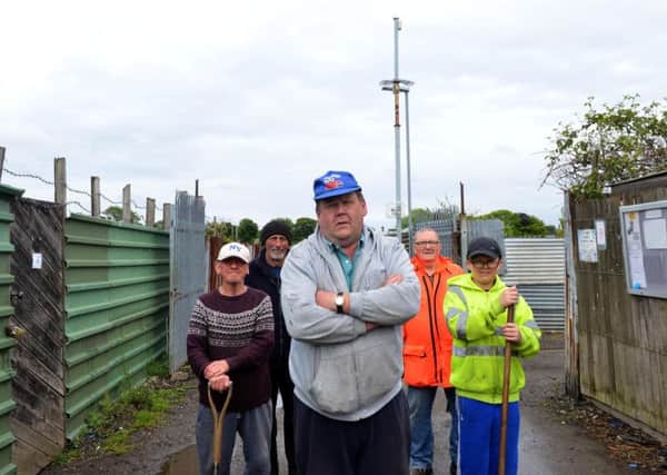 Burn Valley Allotment holders are angry over Hartlepool Borough Council removal of CCTV cameras. Front John Hays. Back from left Ronnie Suckling, Davey Dodds, Sydney Smurthwaite and John Hays (jnr).