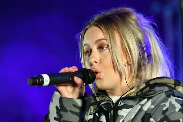 X Factor star Molly Scott at the Hartlepool Christmas light switch on in 2018.