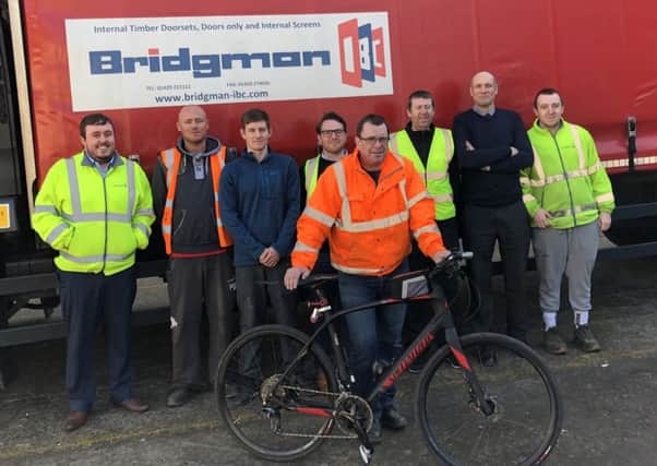 Staff from Bridgman IBC who are taking part in a coast-to-coast bike ride in aid of Alice House Hospice in Hartlepool.