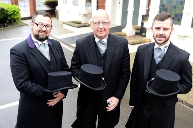 Stephen Laughton with his son's Daniel (left) and Craig outside of Strathmore House, Hartlepool. Picture by FRANK REID