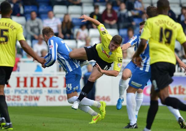 Charlie Wyke in action against Tranmere Rovers. Picture by FRANK REID