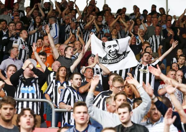 Newcastle United fans chanting at the end of the Barclays Premier League match at St Mary's