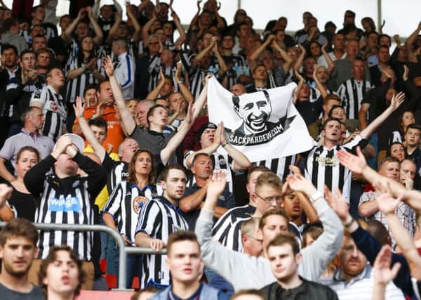 Newcastle United fans chanting at the end of the Barclays Premier League match at St Mary's