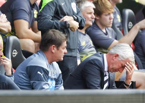 Newcastle United manager Alan Pardew during the Barclays Premier League match at St Mary's