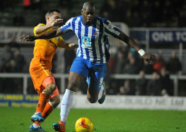 Marlon Harewood on the attack against Wycombe Wanderers.