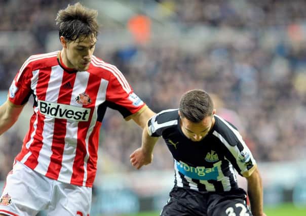 Sebastien Coates in action for Sunderland against Newcastle.