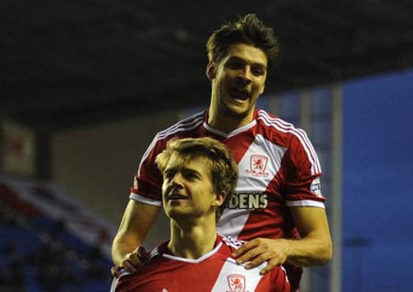 A WIN, BY GEORGE: George Friend (above) with Middlesbrough's Patrick Bamford