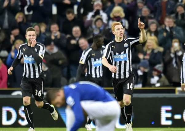 Newcastle United's Jack Colback celebrates scoring