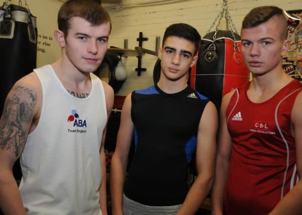 GREAT WIN:  Adam Cope (left) pitctured with Gus Robinson ABC team-mates  Darren Coombs (centre) and Luke Cope