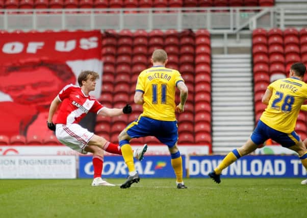 GOAL: Middlesbrough's Patrick Bamford scores against Wigan