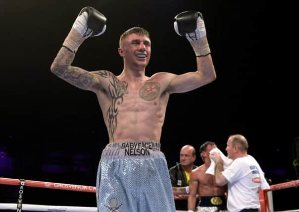 CHAMP: Anthony Nelson celebrates winning the commonwealth Super Flyweight title against Jamie Wilson