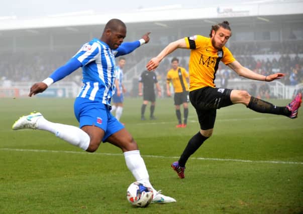 ON THE ATTACK: Marlon Harewood in action for Hartlepool United against Southend United. Picture by FRANK REID