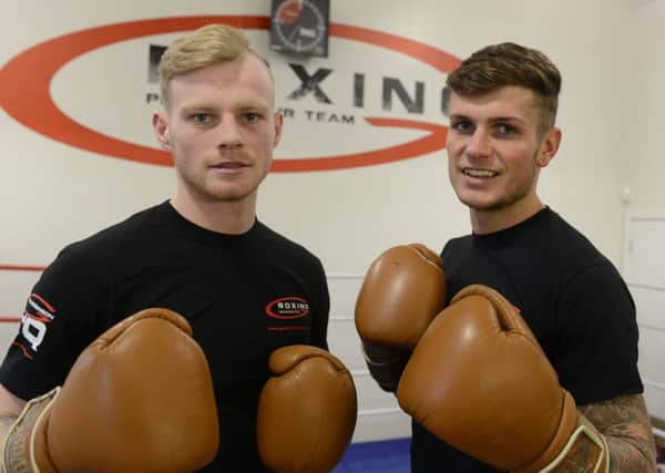 GLOVED UP AND READY TO GO: Hartlepool boxers Liam Cammock (left) and Daniel Cope