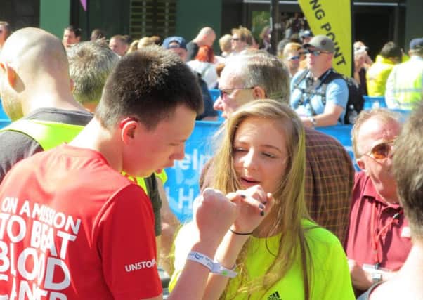 Eden Taylor-Draper and Jack Marshall at the 2014 Great Manchester Run.