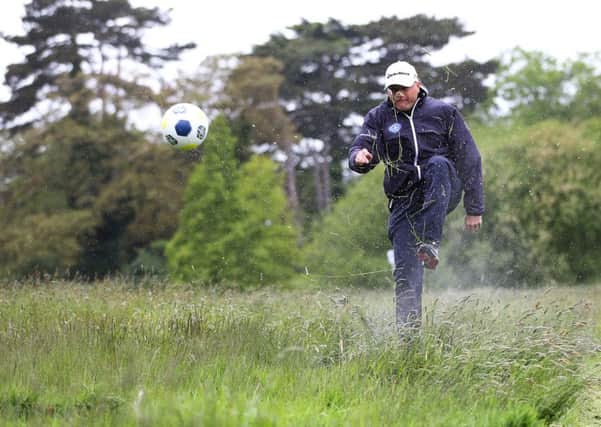 Graeme Storm in action at the Footgolf Tournament at 

Richings Park