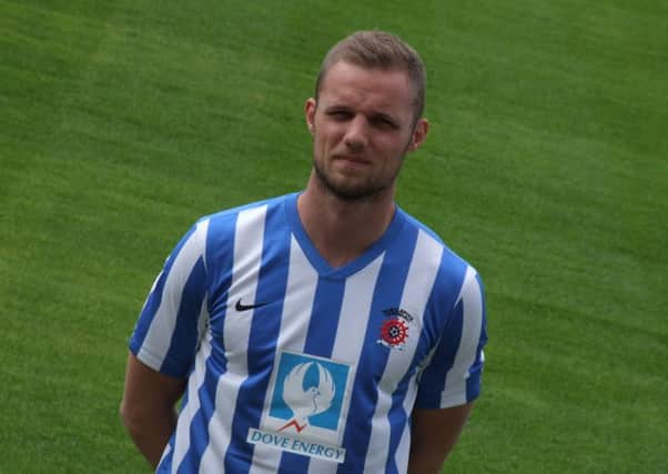 New Pools signing Harry Worley. Picture courtesy of Hartlepool United