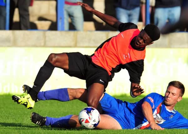 Rakish Bingham in action against Whitby Town. Picture by FRANK REID