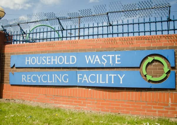 A household waste recycling facility. People have been asked to check opening hours as they change for the winter.