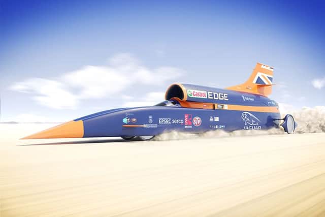 An artist's impression of the Bloodhound supersonic car.
