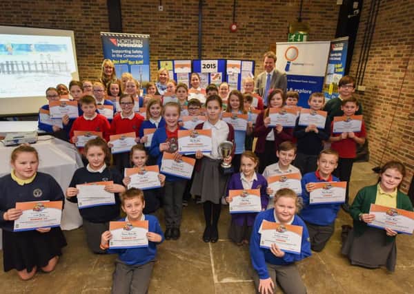 Winners and runners-up from Hartlepool from the Crucial Crew event, received their prizes from Simon Parsons Hartlepool Power Station Director EDF Energy, at a ceremony hekd at the Baltic Suite, Hartleppol Maritime Experience.
