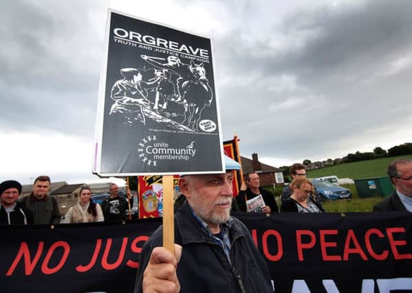 Justice for the Coalfields supporters at Orgreave in Yorkshire, which witnessed some of the worst conflicts.