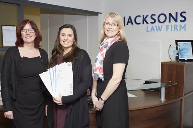 Jacksons HR manager Adrienne Patterson, left, with admin assistant Rebecca Lyndsay, centre and tutor Claire Pucci from Ingeus.