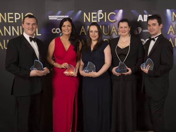 The NEPIC Young Achiever award winners from left to right; Craig Hooper, CF Fertilisers UK; Lynsey Watson, Aesica Pharmaceuticals; Elaine Falconer, Amec Foster Wheeler & Stephen Anderson, Absolute Antibody.