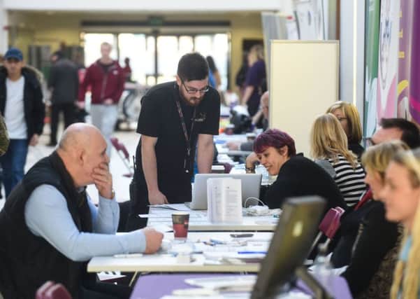 Jobseekers at the event at Hartlepool College of Further Education.