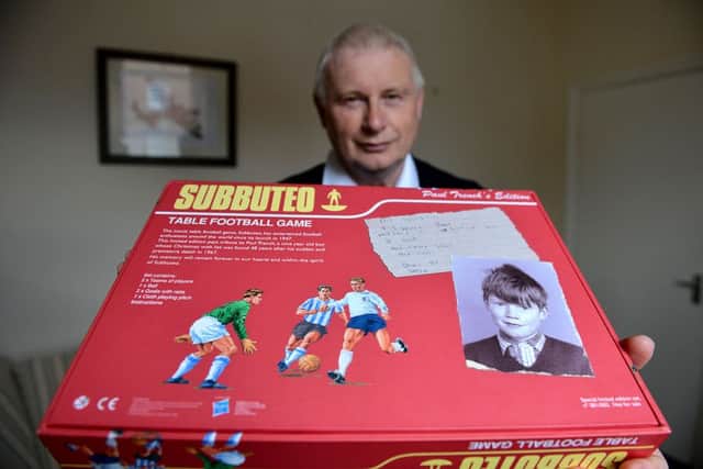 Ray Trench with his Subbuteo set. Picture by FRANK REID