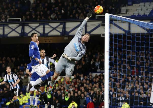 Rob Elliot in action at Everton