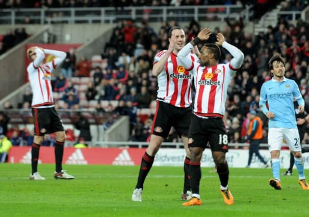 Sunderland rue a missed chance in th midweek defeat to Manchester City. Picture by Frank Reid