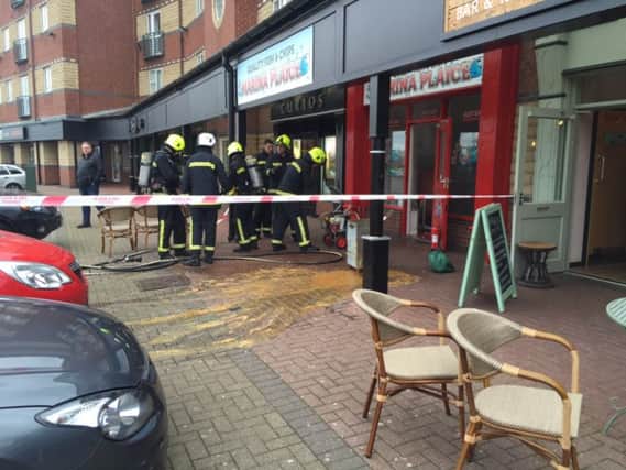 Firefighters were called out to a fire at Marina Plaice.