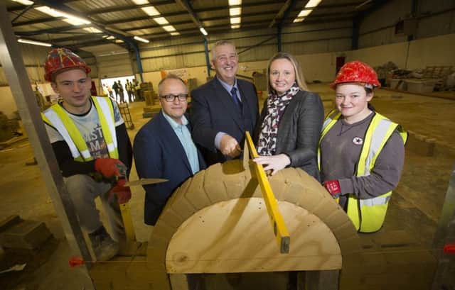 Apprentices Luke Hill, 18, and Georgia Readman, 19, both from Hartlepool with (from left) Paul Champion of Profound Group, Steve Willis, Pro-active Safety and Sarah Thorpe of investor UK Steel Enterprise.