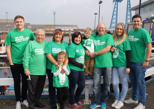 The family at the zip wire fundraiser at the Transporter Bridge in Middlesbrough.
 From left, Stuart Barclay, Bill Burnett, Lynn Coulson, Molly Barclay, Carole Barclay, Phil Barclay, Scot Barclay and his girlfriend Bethany.