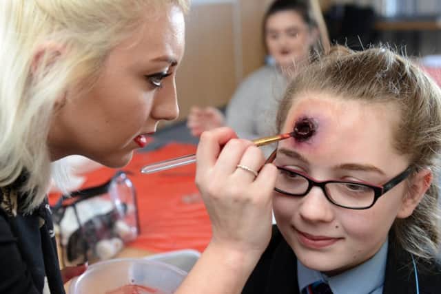 Hair and beauty jobs were demonstrated at the Careers Day.