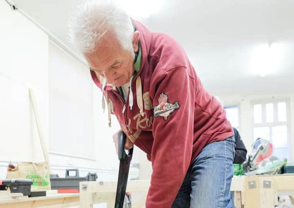 Men's Shed, on Osbourne Road in Hartlepool, is a new project that aims to get men working with their hands across a variety of trades. Stan Filipowicz at work.