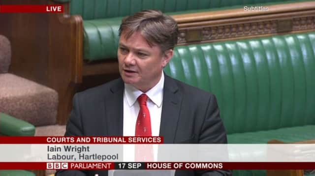 Iain Wright MP during the debate on magistrates court closures
