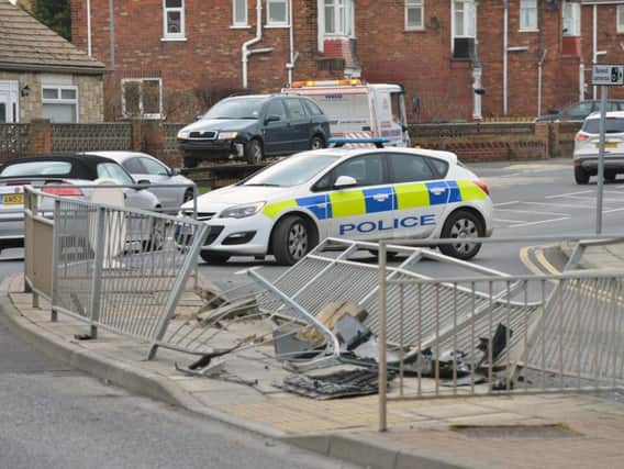 Crash in Powlett Road in Hartlepool.
