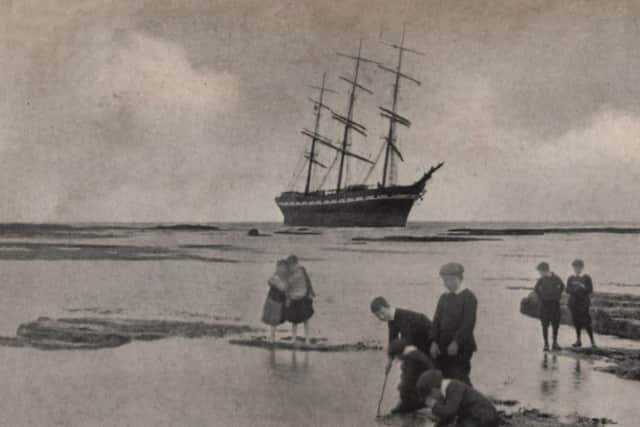Hartlepool youngsters search for salavage following the wreck of SS Otra in 1912 off the coast of Seaton Carew.