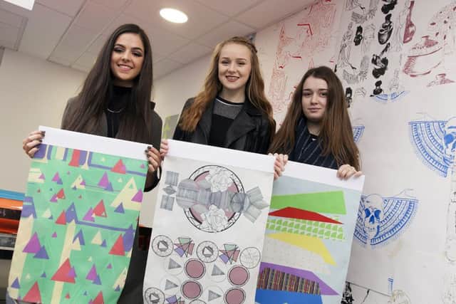 CCAD BTEC students Elizabeth Rose, Sian Charlton and Emma Hayes also won the chance to show their designs at the Paris trade show