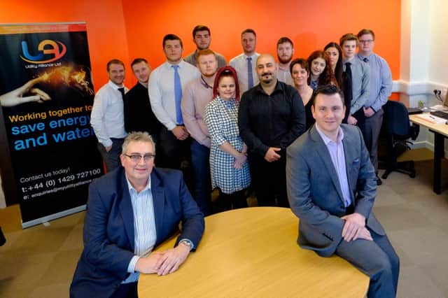 Hartlepool based Utility Alliance, which helps businesses save on their energy costs, is set to create more jobs as it expands. Pictured are managing directors Darren Sutherland (glasses) and Bob Moore.