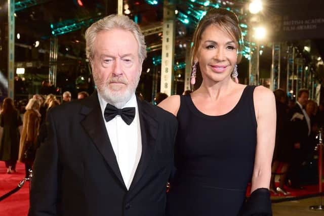 Ridley Scott and Giannina Facio attending the Baftas.