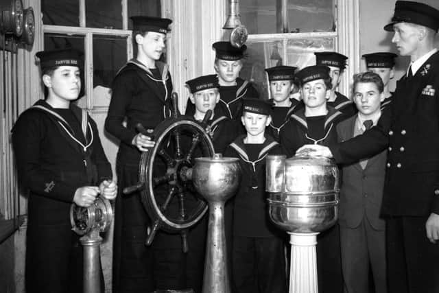 Young 
sea cadets pictured at Hartlepool Customs House - otherwise known as the training ship Jarvis - in the 1950s.