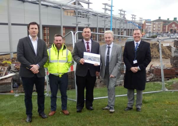 At the Costa drive-through site, from left, Stewart Smith, asset manager with M Seven, Richard Dunn, project manager for Bilton and Johnson, Councillor Christopher Akers-Belcher, Councillor Stephen Akers-Belcher and Damien Wilson, Hartlepool Councils assistant director (regeneration).