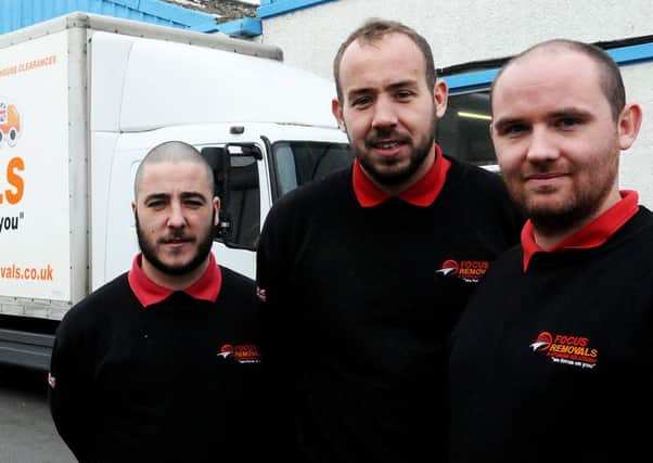 From left, Focus Removals owners Peter Crowe and Lee Caldwell with manager Sean Wood.