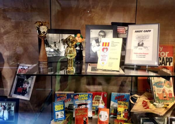 Some of the Andy Capp memorabilia that will be auctioned off.