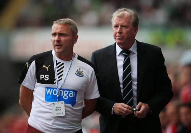 Newcastle United manager Steve McClaren (right) with assistant coach Paul Simpson.
