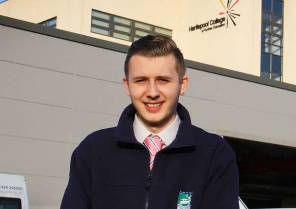 Liam Hanson who is winning praise for his shining example as an apprentice.