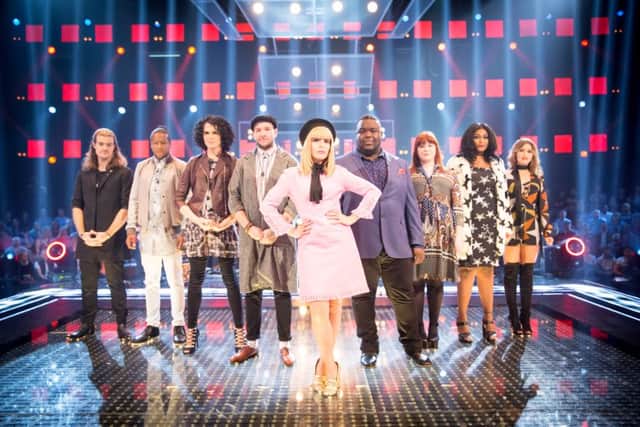 Hartlepool's Rick Snowdon, far left, on The Voice with mentor Paloma Faith and her other contestants. 12/03/16.