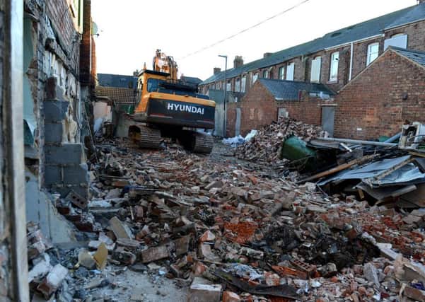 Demolition has begun in the Hopps Street area.  Picture by FRANK REID